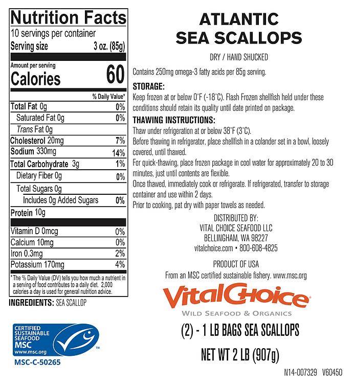 MSC Wild Atlantic Sea Scallops - 1 lb bags